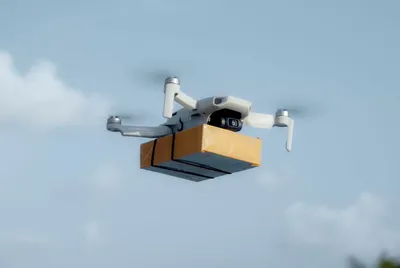 Food Delivery Drohne, Symboldbild