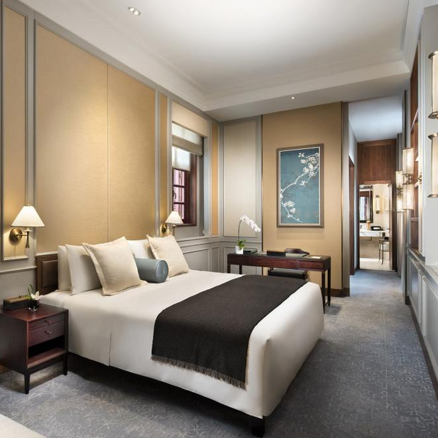 Schlafzimmer, Capella Shanghai, China Rundreise