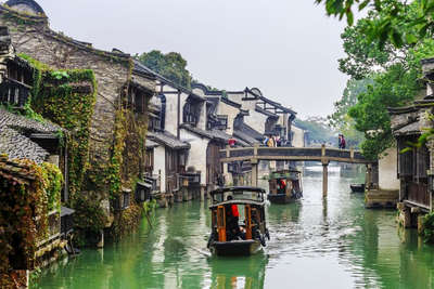 Wasserdorf Wuzhen, China Kunstreise