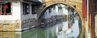 Wasserdorf Zhouzhuang, China Rundreise