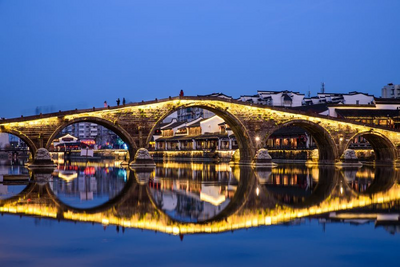 Kaiserkanal in Hangzhou, China Kunstreise