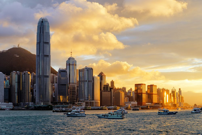 Skyline von Hongkong, China Rundreise