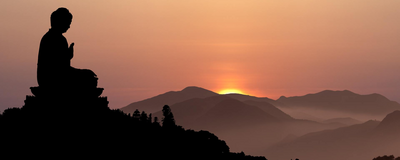 Buddha im Sonnenuntergang, China Rundreise