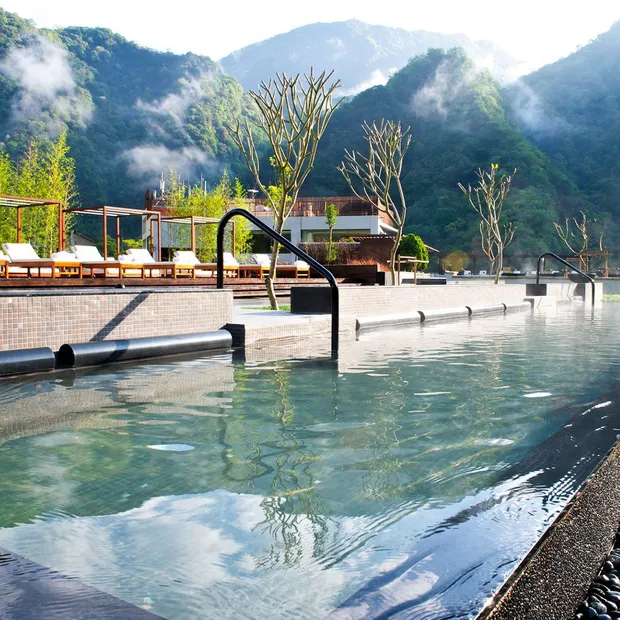 Poolansicht, Silks Place Taroko, Taiwan Reisen 