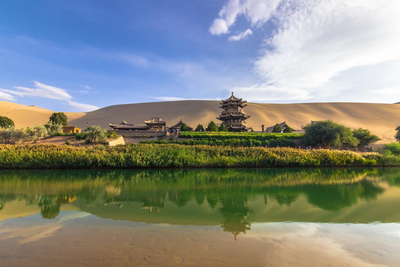 Mondsichelsee, China Seidenstraße Rundreise, Natur