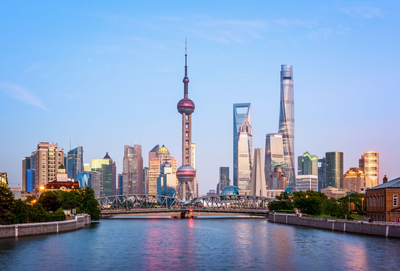 Skyline von Shanghai, China Reise