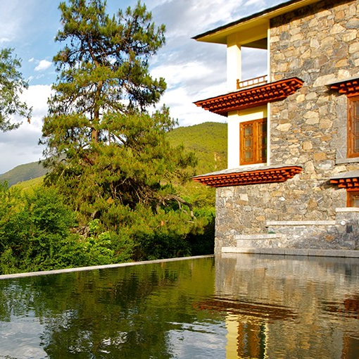 Pool, Songtsam Tacheng Lodge, China Rundreise