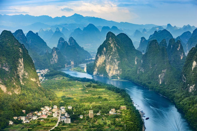 Panorama, Yangshuo, China Rundreise, Natur