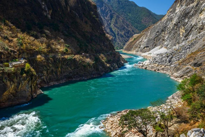 Jinsha Fluss, Yunnan, China Wanderreise, Natur