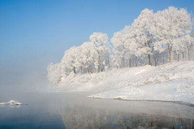 Winterliche Insel Rime, China Winterreise