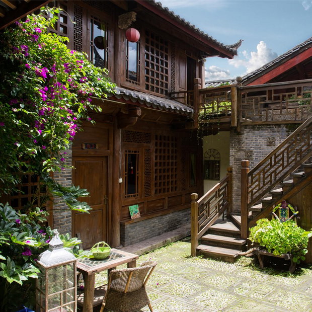 Innenhof, Blossom Hill Inn Shuhe, Lijiang, China Rundreise