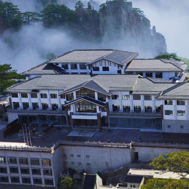 Außenansicht, Xihai Hotel, Huangshan, China Rundreise