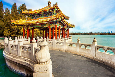 Fünf Drachen Pavilion, Beihai Park, Peking, China Reisen, Tibet Reise