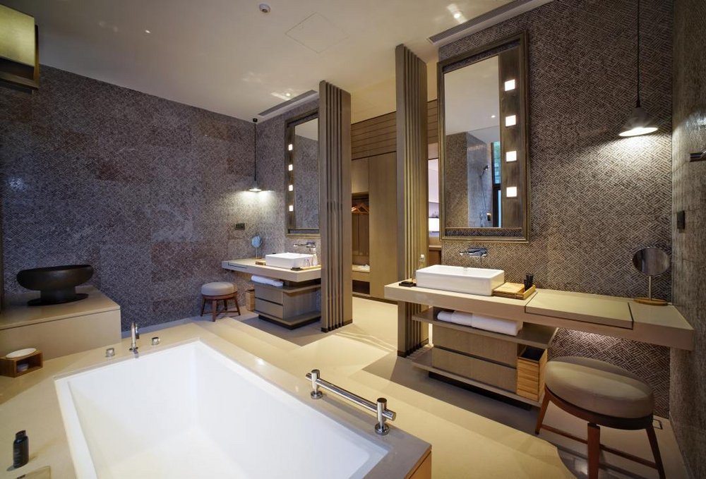 Badezimmer, Alila Yangshuo Luxushotel, China Rundreise