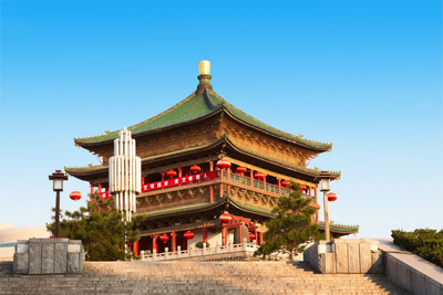 Glockenturm in Xi'An, China, Tibet Reise
